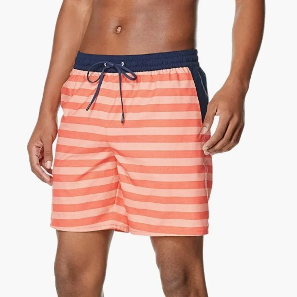 Speedo Men's Swim Trunk Mid Length Redondo Printed, Hot Coral, XXL